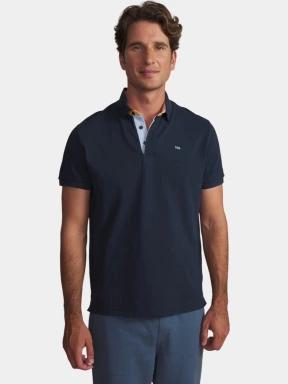 tricou cu guler pt. barbati TBS Clidepol albastru inchis 1