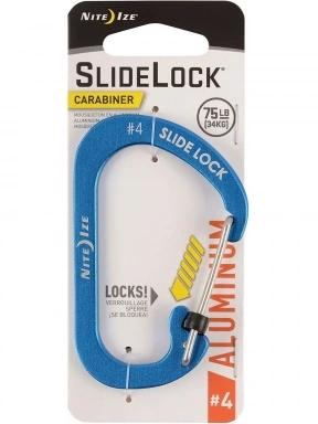 SlideLock® reteszelhető alumínium karabiner #4 - Kék