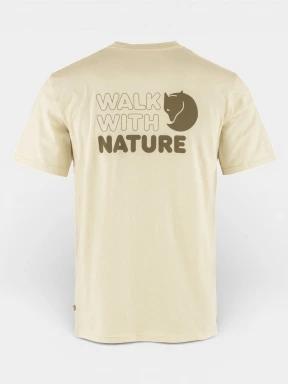 tricou cu maneci scurte pt. barbati Fjallraven Walk With Nature T-shirt M alb 3