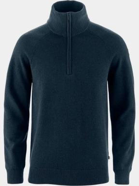 pulover tricotat pt. barbati Fjallraven Övik Lite Half Zip M albastru inchis 1