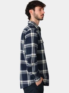 camasa cu maneci lungi pt. barbati Fjallraven Övik Lite Flannel Shirt M albastru inchis 3