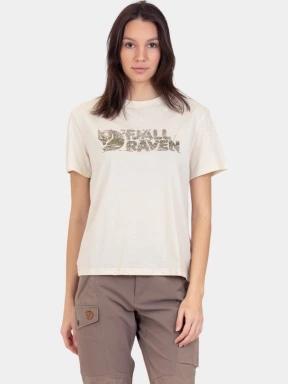tricou cu maneci scurte pt. femei Fjallraven Lush Logo T-shirt W alb 1