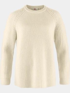 pulover tricotat pt. femei Fjallraven Övik Rib Sweater W alb 1