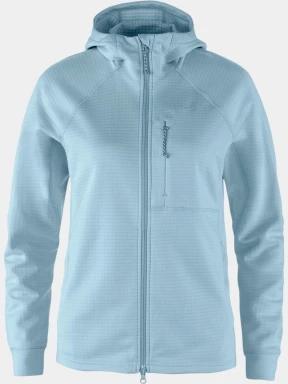 pulover polar pt. femei Fjallraven Abisko Grid Fleece Hoodie W albastru deschis 1