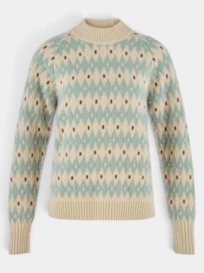 pulover tricotat pt. femei Fjallraven Övik Jacquard Knit W nisip 1