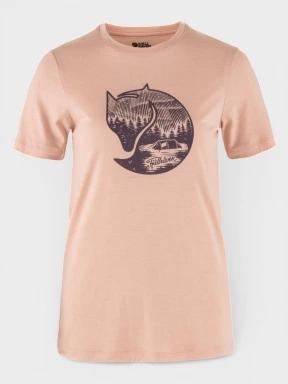 tricou pentru sport, cu maneci scurte pt. femei Fjallraven Abisko Wool Fox SS W roz 1