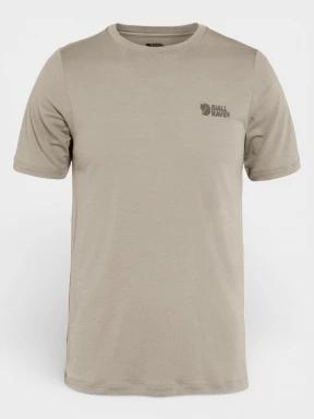 tricou pentru sport, cu maneci scurte pt. barbati Fjallraven Abisko Wool Logo SS M nisip 1