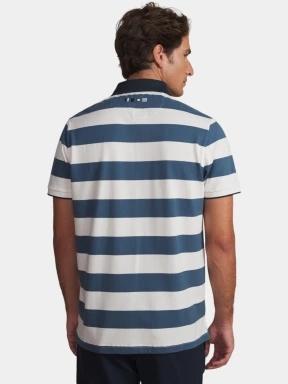 tricou cu guler pt. barbati TBS Govanpol albastru 3