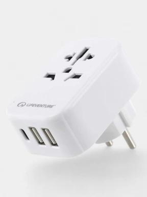 convertor Lifemarque European Travel Adaptor with USB + USB C alb 3