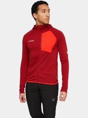 pulover polar pt. barbati Mammut Aenergy Light ML Hooded Jacket rosu 1
