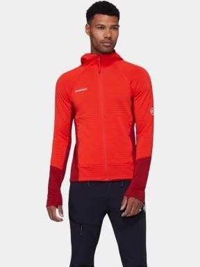 pulover polar pt. barbati Mammut Taiss ML Hooded Jacket rosu 1