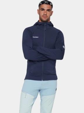 pulover polar pt. barbati Mammut Taiss ML Hooded Jacket albastru inchis 1
