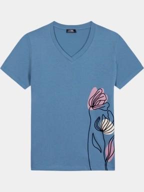 tricou cu maneci scurte pt. femei TBS Melbatee albastru 1