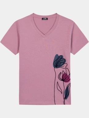 tricou cu maneci scurte pt. femei TBS Melbatee roz 1