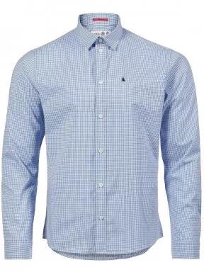 camasa cu maneci lungi pt. barbati Musto M Sardinia Micro Gingham Shirt albastru deschis 1