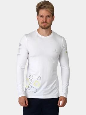 tricou cu maneci lungi pt. barbati Nautica Lionel 2 Long Sleeve T-Shirt alb 1