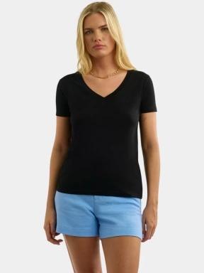 tricou cu maneci scurte pt. femei Nautica Astilbe T-Shirt negru 1