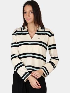 tricou cu maneci lungi si guler pt. femei Nautica Salado LS Polo Shirt nisip 1
