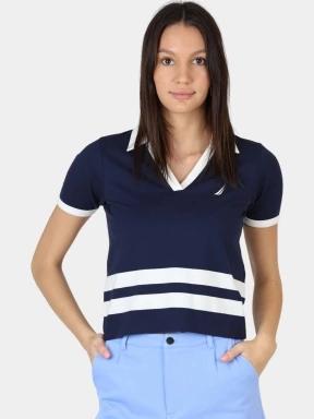 tricou cu guler pt. femei Nautica Sedum Polo Shirt albastru inchis 1