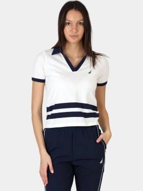 tricou cu guler pt. femei Nautica Sedum Polo Shirt alb 1
