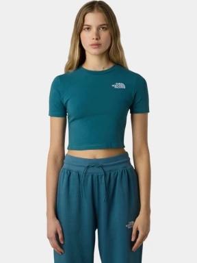 crop top pt. femei The North Face W Ss Essential Cropped Slim Tee albastru 1