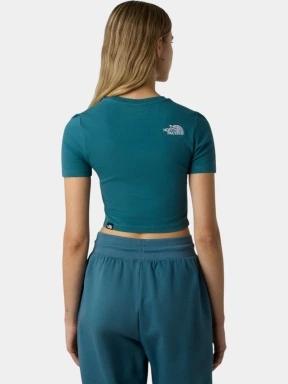 crop top pt. femei The North Face W Ss Essential Cropped Slim Tee albastru 3