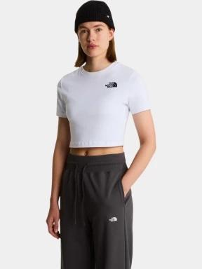 crop top pt. femei The North Face W Essential Cropped Slim Short Sleeve Te alb 1