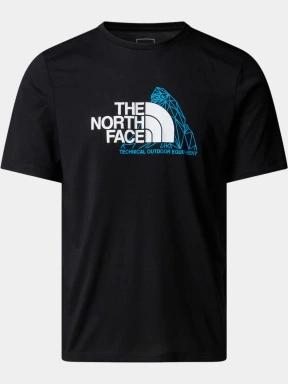 tricou cu maneci scurte pt. barbati The North Face M Mountain Foundation Ss Tee-Graphic negru 1