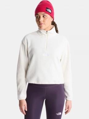 pulover polar pt. femei The North Face W Novelty Logo Glacier 1/4 Zip alb 1