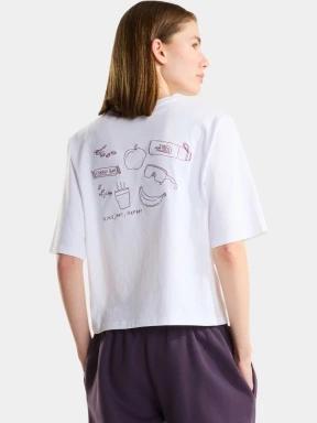 tricou cu maneci scurte pt. femei The North Face W Hike Picnic Boxy Ss Tee-Graphic alb 3