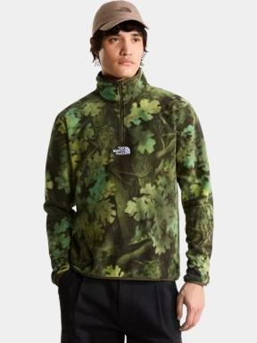 pulover polar pt. barbati The North Face M Novelty Logo Glacier 1/4 Zip - Print verde 1