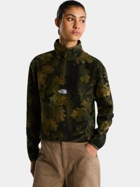 pulover polar pt. barbati The North Face W Novelty Logo Glacier 1/4 Zip - Print verde 1