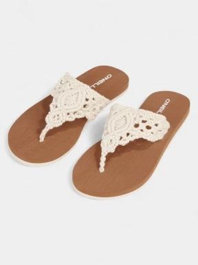 papuci flip flop pt. femei O'Neill Ditsy Crochet Sandals alb 1