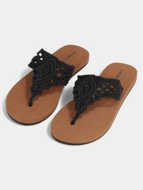 papuci flip flop pt. femei O'Neill Ditsy Crochet Sandals negru 1