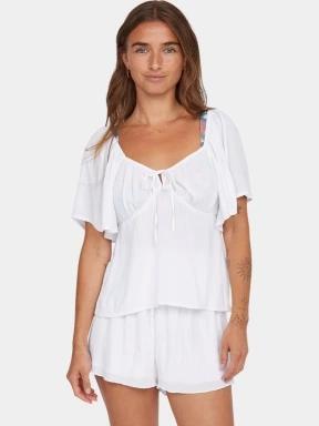 tricou cu maneci scurte pt. femei O'Neill Hughes Woven Top alb 1