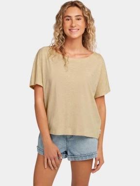 tricou cu maneci scurte pt. femei O'Neill Essentials O'Neill Script Scoop Neck T-Shirt nisip 1