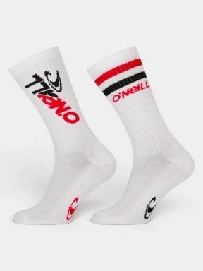 ciorapi sport O'Neill O'Neill Unisex Sport Socks Cutting Logo 2-Pack alb 1