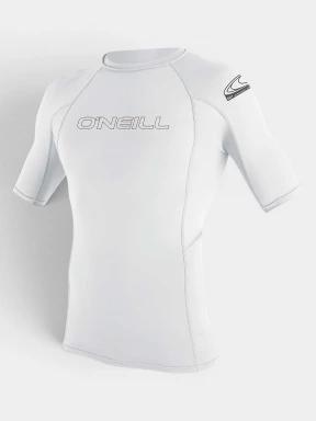 lycra cu maneci scurte pt. barbati O'Neill Basic Skins S/S Rash Guard alb 1