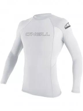 lycra cu maneci lungi pt. barbati O'Neill Basic Skins L/S Rash Guard alb 1