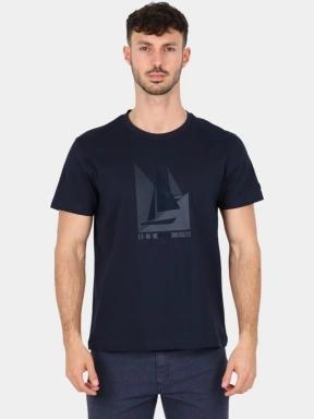 tricou cu maneci scurte pt. barbati TBS Omaritee albastru inchis 1