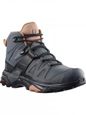 bocanci de drumetie impermeabili pt. femei Salomon X Ultra 4 Mid Gtx W negru 1