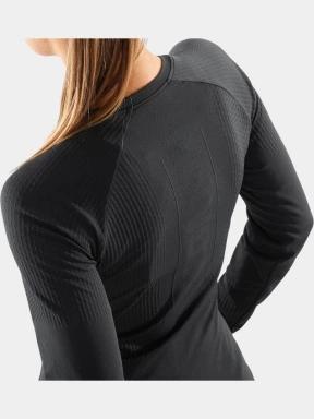 tricou cu maneci lungi, pentru sport pt. femei Salomon Sense Aero Seamless Tee W negru 3