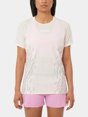 tricou pentru sport, cu maneci scurte pt. femei Salomon Sense Aero SS Tee Gfx W alb 1