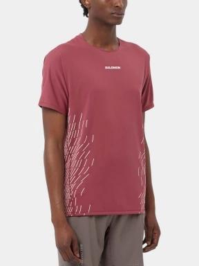 tricou pentru sport, cu maneci scurte pt. barbati Salomon Sense Aero SS Tee Gfx M bordo 1