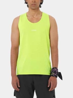 tricou de sport fara maneci pt. barbati Salomon Sense Aero Singlet Gfx M verde 1