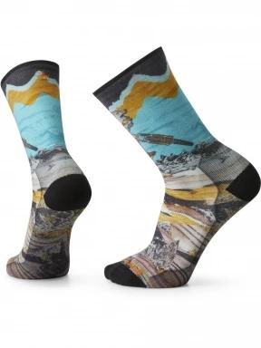 U'S Bike Zero Cushion Wolf Print Crew Socks