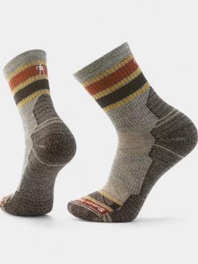 ciorapi pentru drumetii Smartwool Hike Light Cushion Striped Mid Crew Socks gri 1