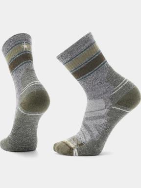 ciorapi pentru drumetii Smartwool Hike Light Cushion Striped Mid Crew Socks oliv 1