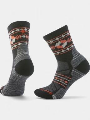 ciorapi pentru drumetii pt. femei Smartwool Women's Hike Light Cushion Retro Floral Mid Crew Socks gri 1