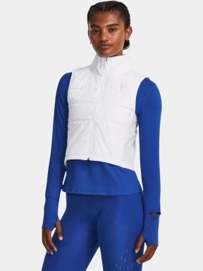 vesta pentru alergare pt. femei Under Armour Launch Insulated Vest alb 1